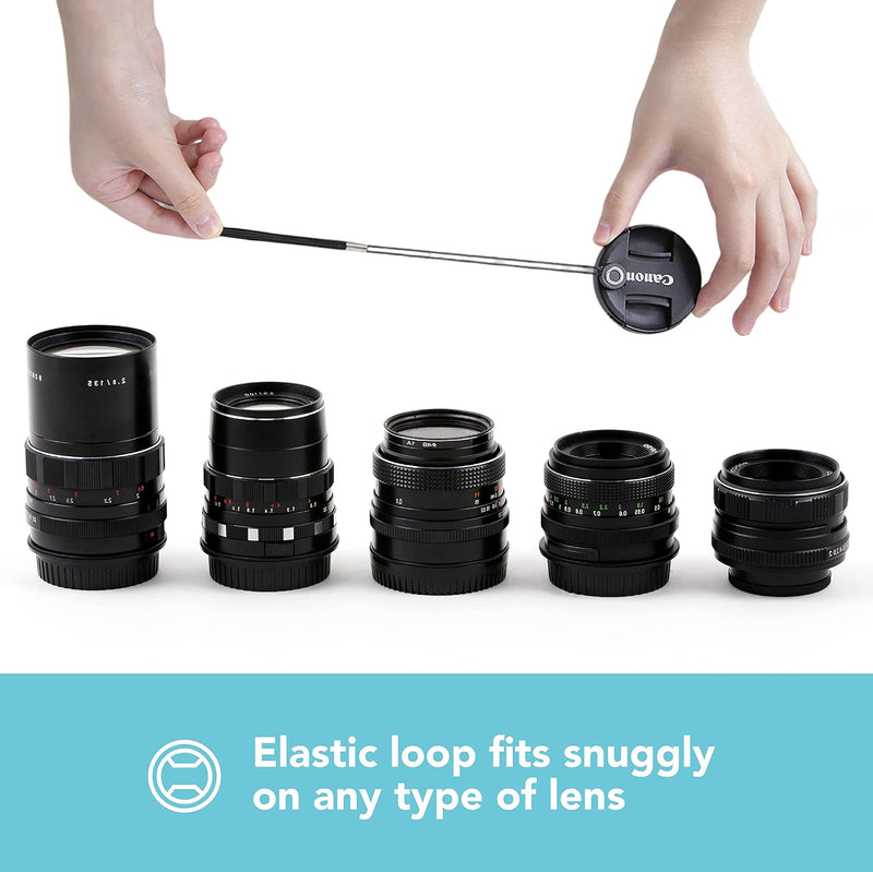 Lens Cap Holder Leash, Set of 5 Elastic Lens Cap Holders