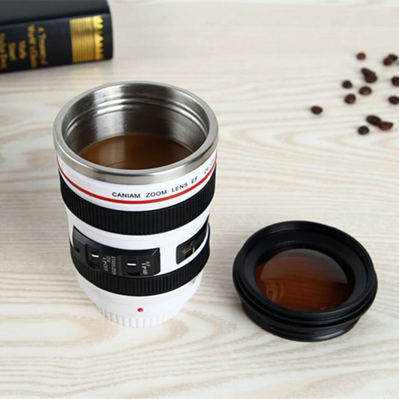 Camera Lens Stainless Steel Vacuum Thermos Cup